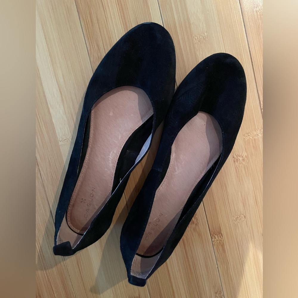 Black Ballet Flats - Suede - like new!